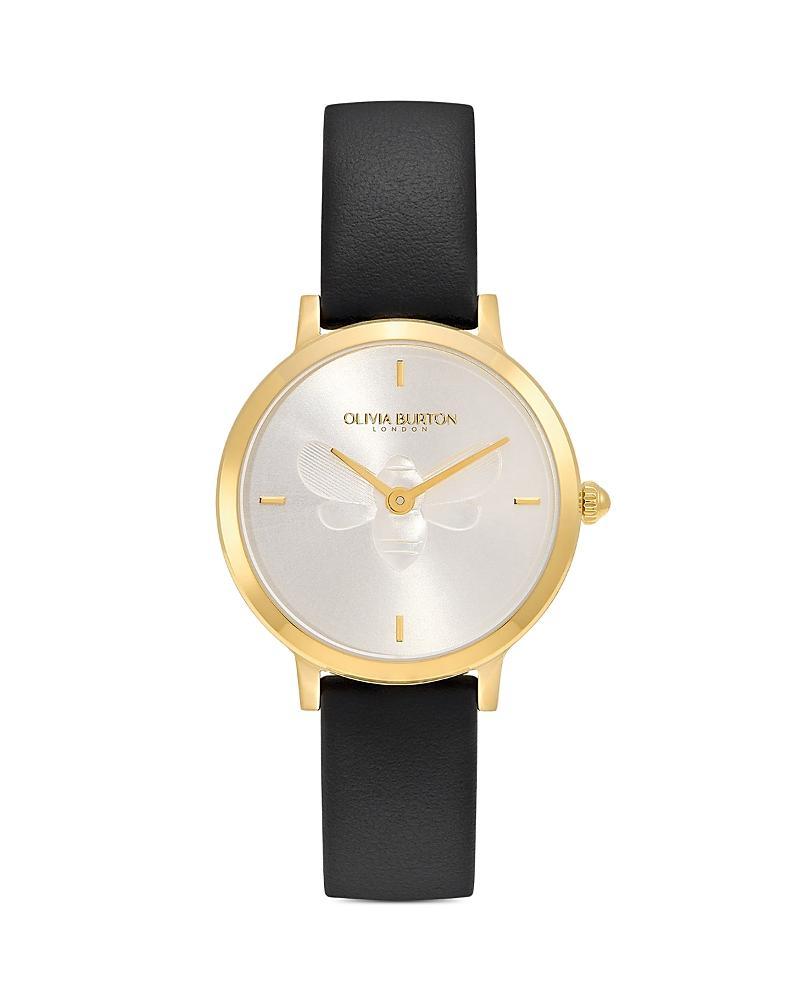 Olivia Burton Signature Bees Leather Strap Watch, 28mm Product Image