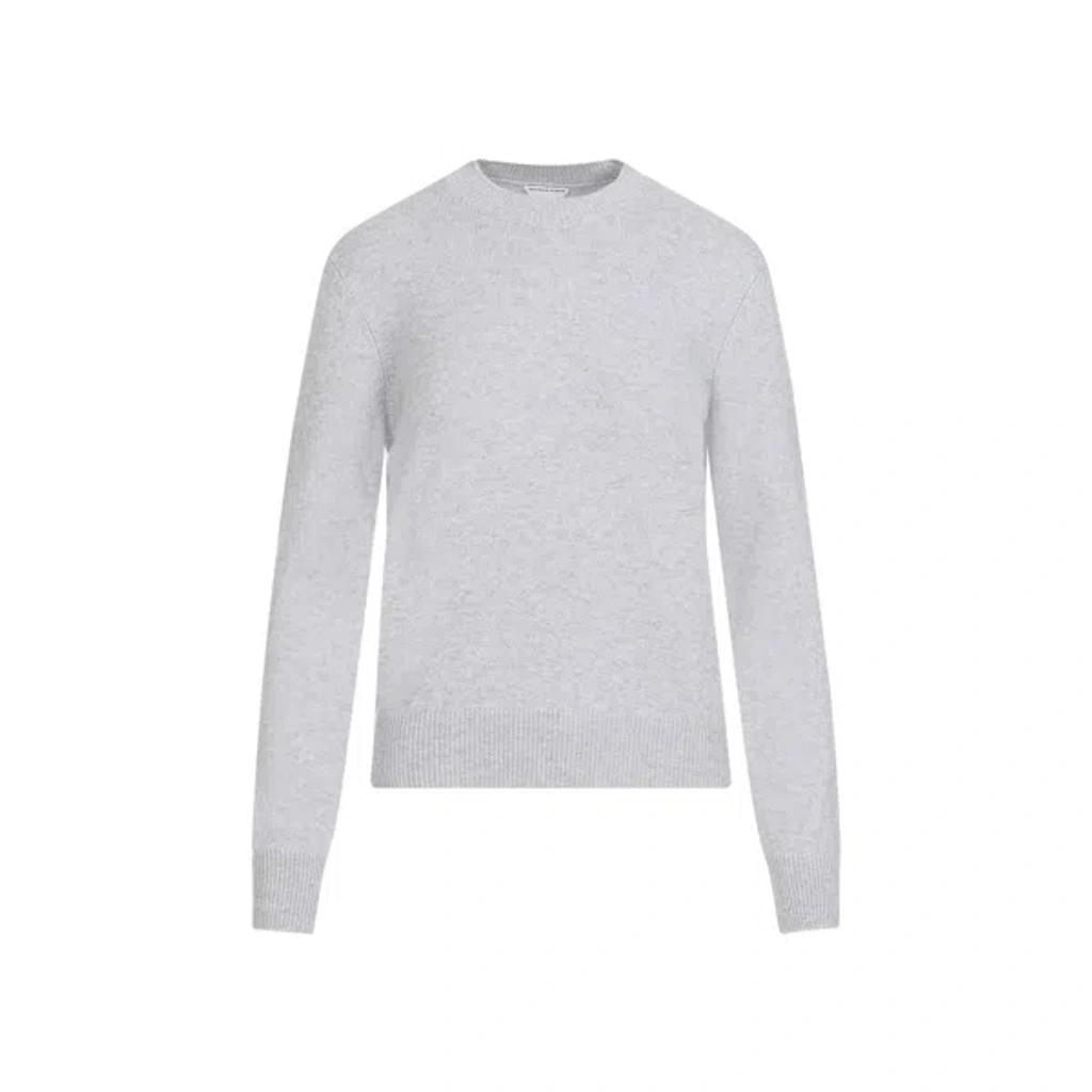 Intrecciato Leather Patches Jumper In Grey Product Image