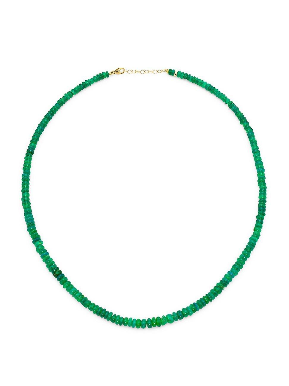 Womens Soleil 14K Yellow Gold & Green Opal Beaded Necklace Product Image