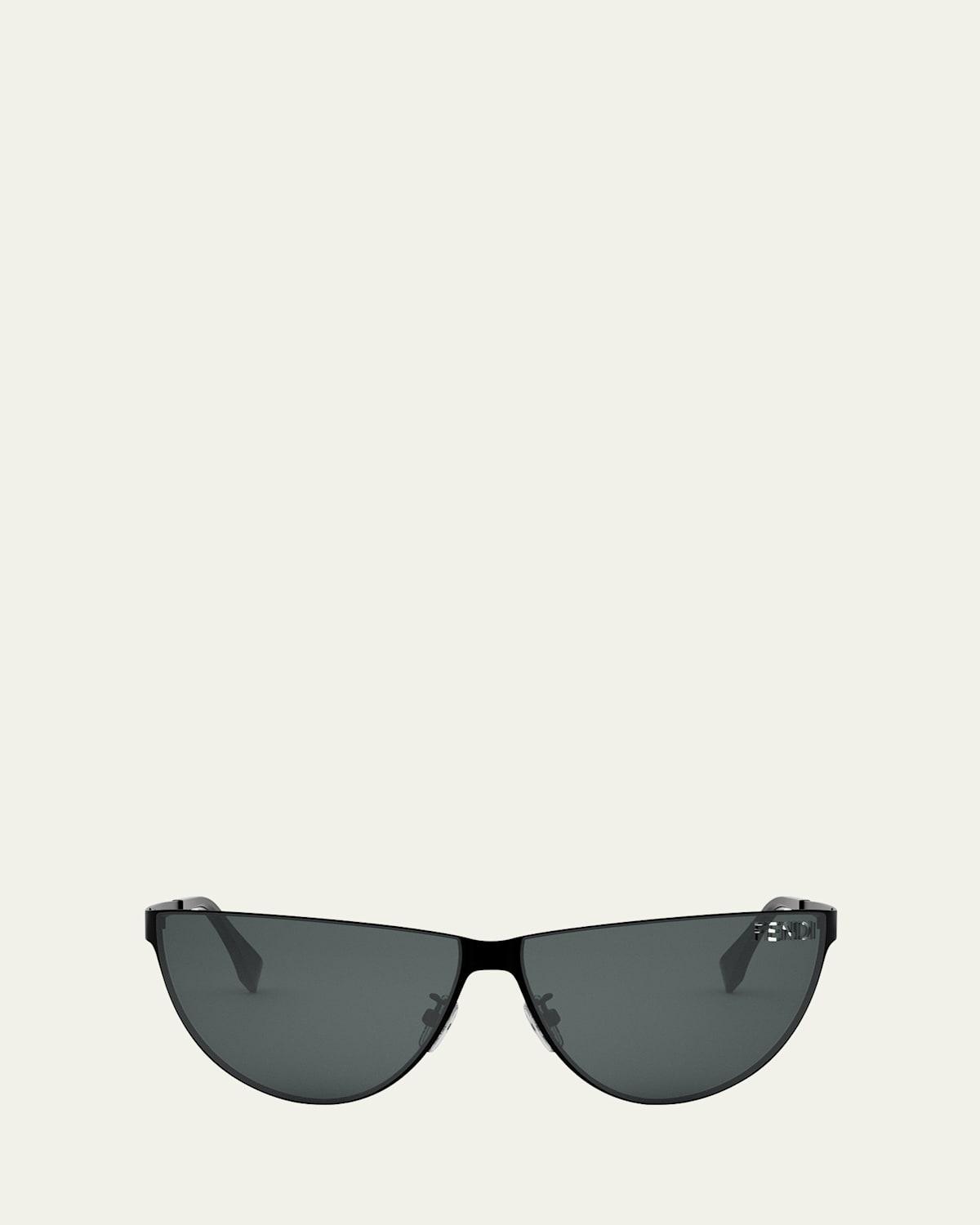 Mens Logo Cutout Metal Cat-Eye Sunglasses Product Image