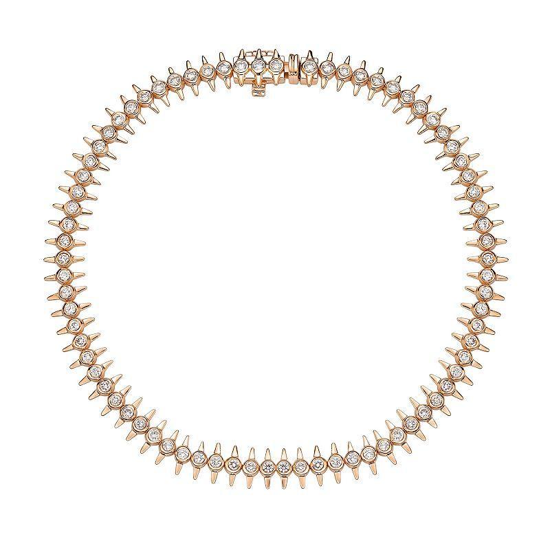 Gemminded 10k Gold 1 1/6 Carat T.W. Diamond Spike Bracelet, Womens 10k Rose Gold Product Image