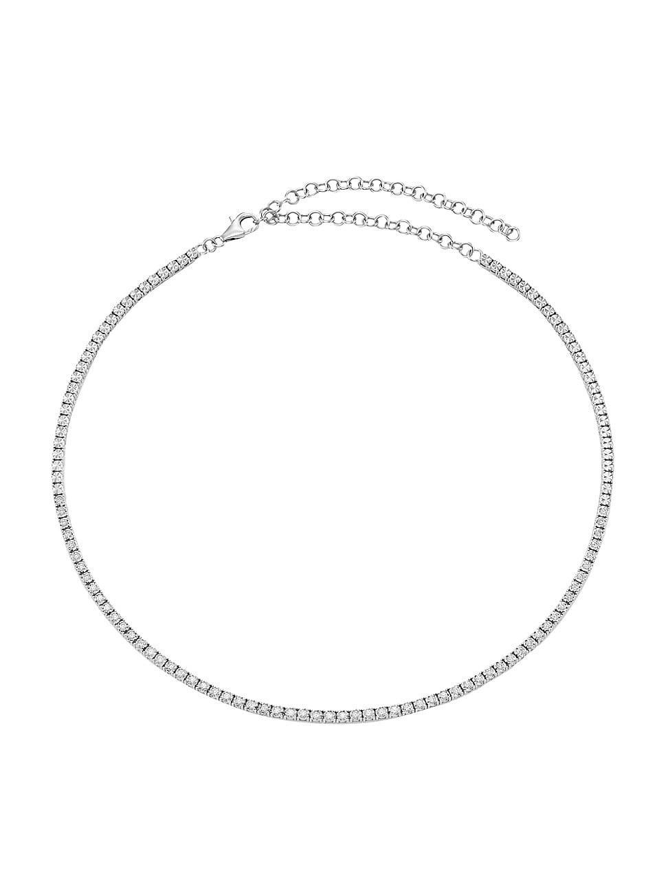 Womens 14K White Gold & 0.95 TCW Diamond Tennis Necklace Product Image