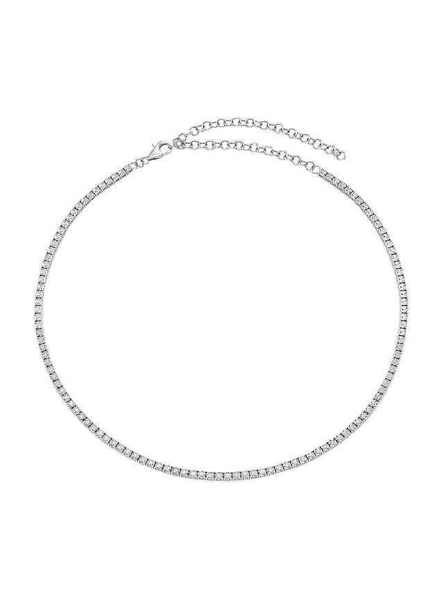 Womens 14K White Gold & 0.95 TCW Diamond Tennis Necklace Product Image