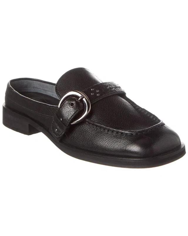 Mazie Moc Toe Leather Mule In Black Product Image