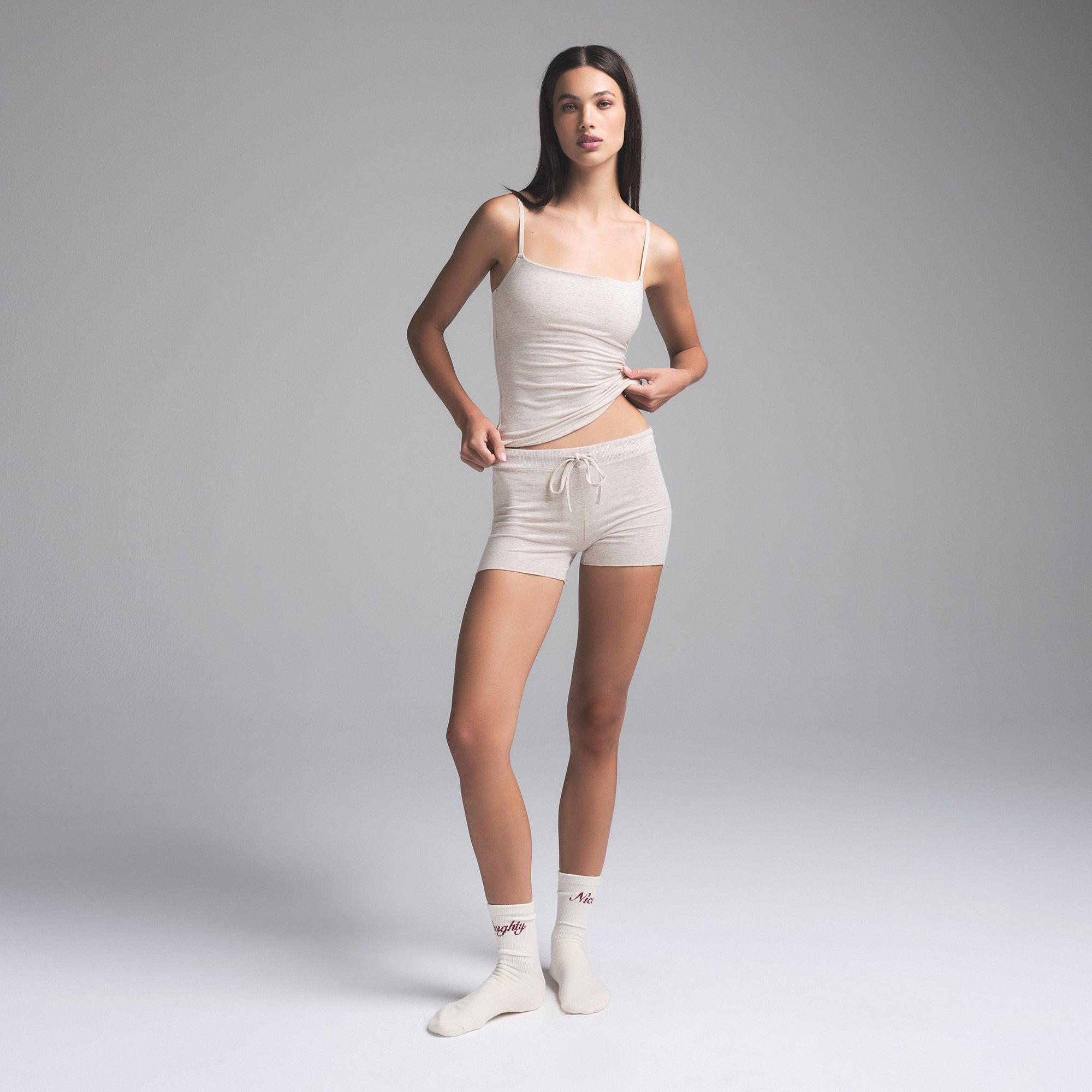 COTTON JERSEY CAMI | HEATHER OATMEAL Product Image