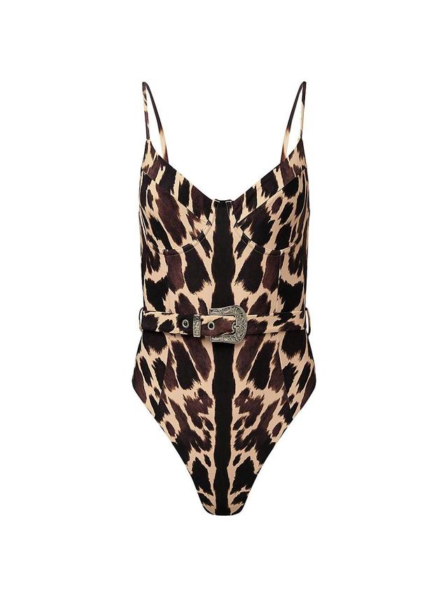 Womens Danielle Animal-Print One-Piece Swimsuit Product Image