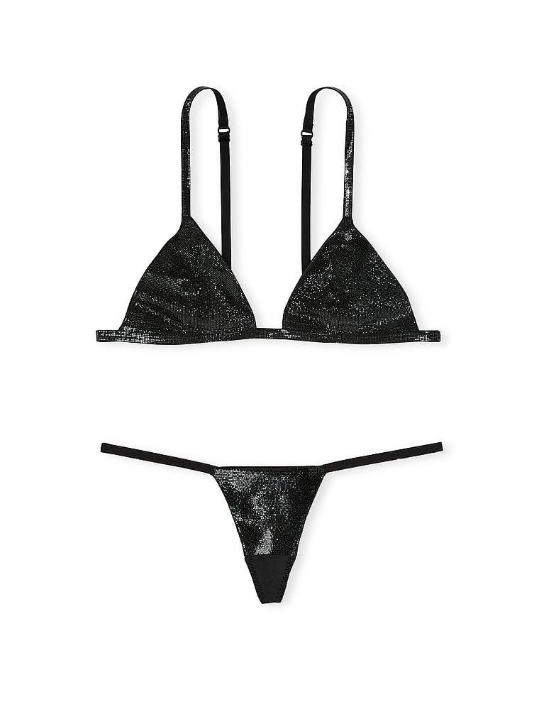 Shine Triangle Bralette &  V-String Panty Set Product Image