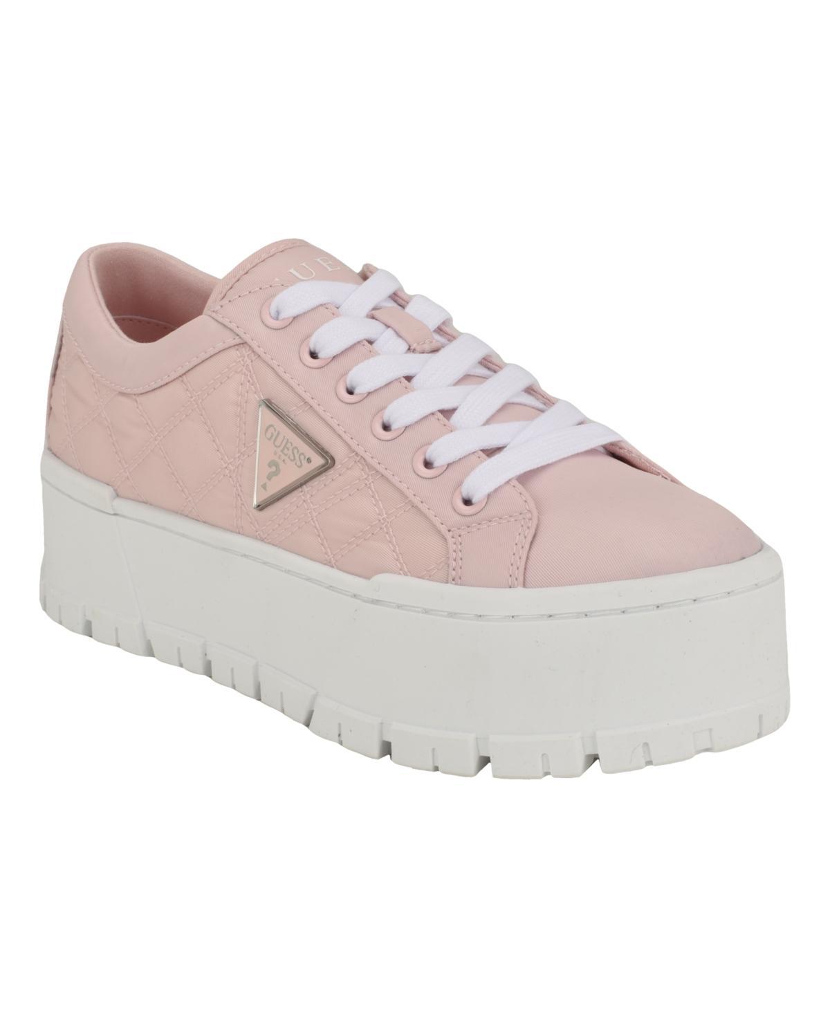 Guess Womens Tesie Tread Bottom Platform Lace Up Sneakers Product Image