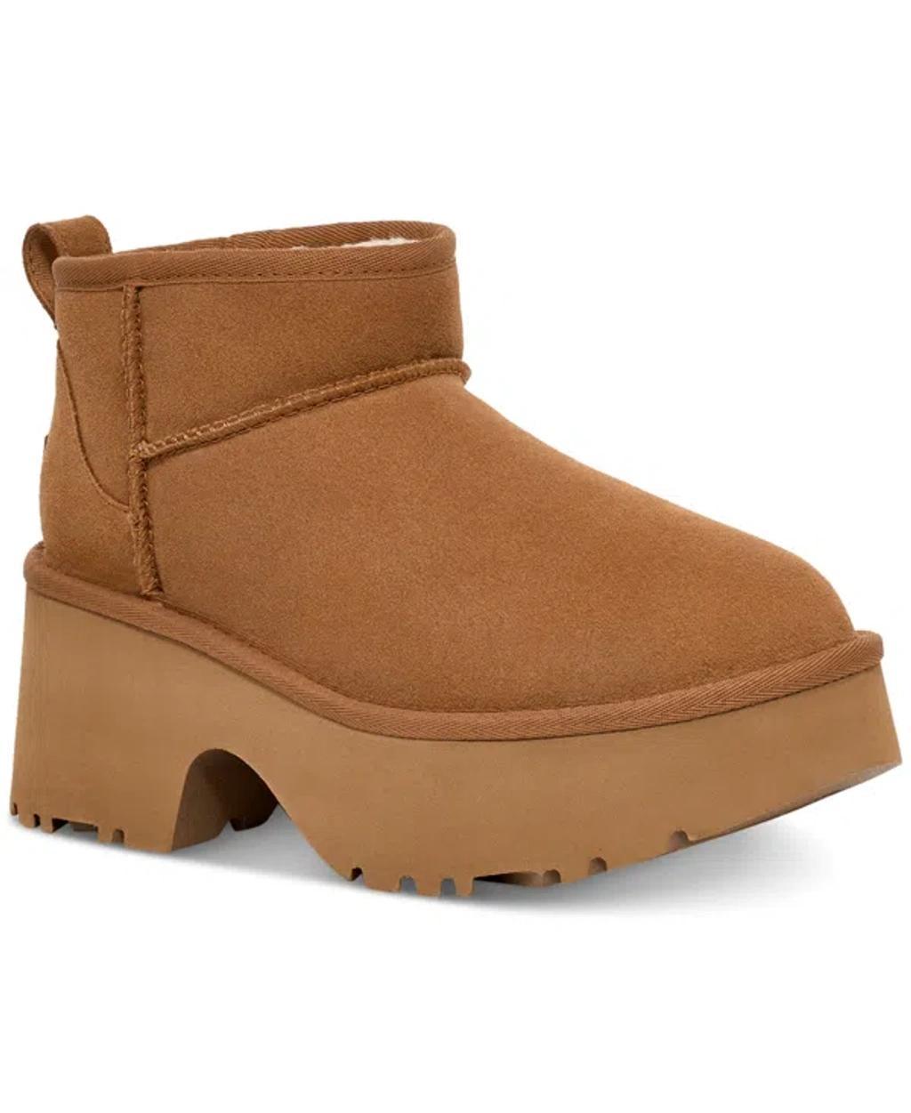 Mini Nw Heights Suede Ankle Booties In Chestnut product image