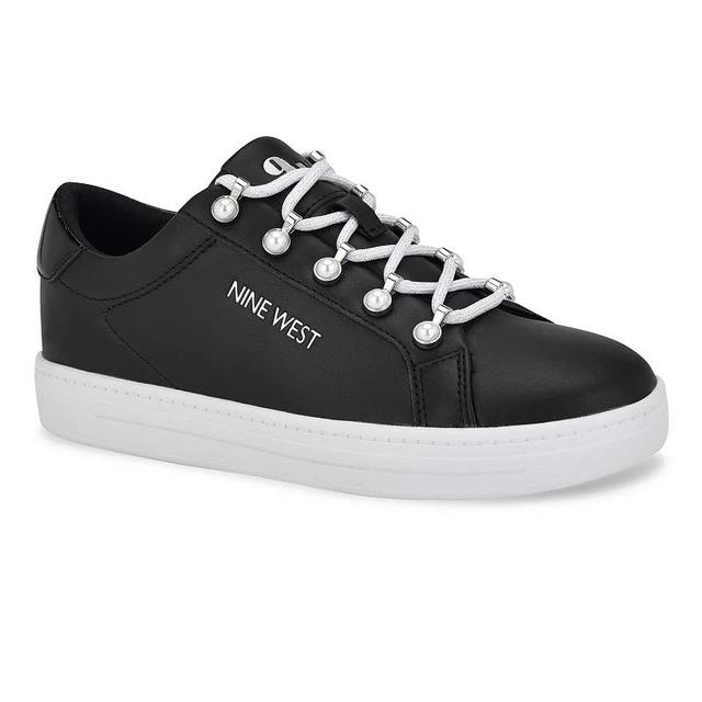 Nine West Womens Paves Platform Round Toe Lace-Up Sneakers Product Image