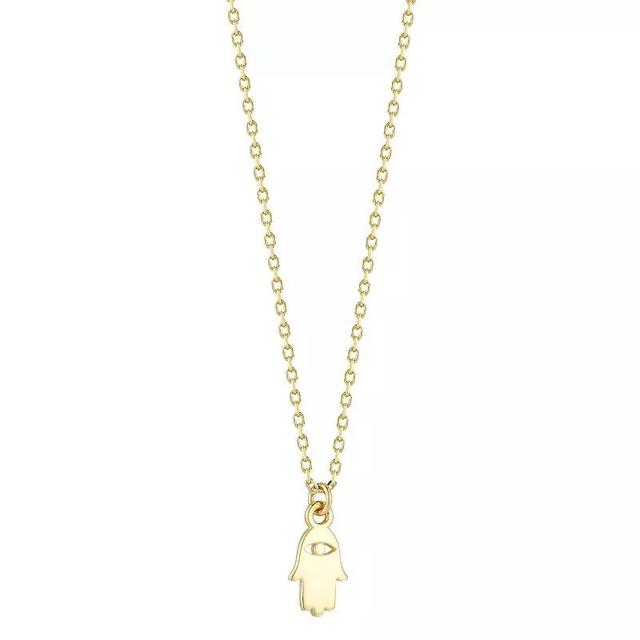 LUMINOR GOLD 14k Gold Tiny Hamsa Pendant Necklace, Womens Product Image