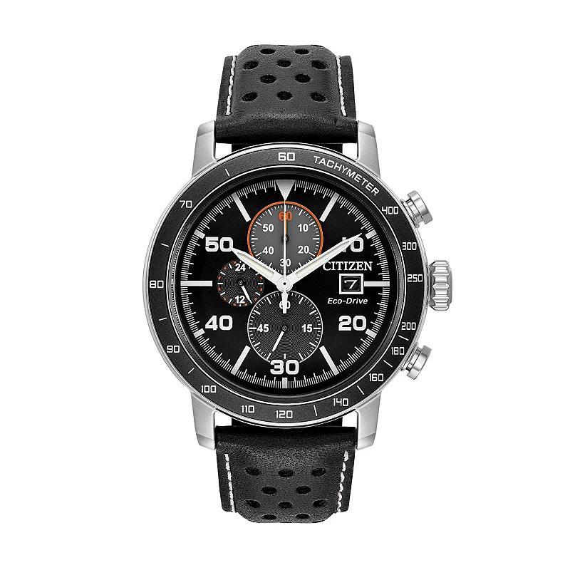 Men's Citizen Eco-DriveÂ® Brycen Chronograph Strap Watch with Black Dial (Model: Ca0649-14E) Product Image