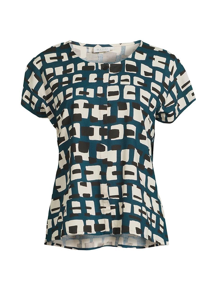 Womens Goami Printed Short-Sleeve Blouse Product Image