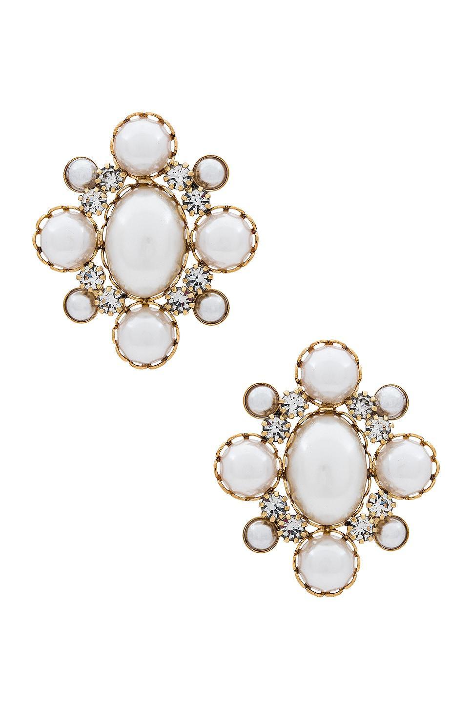 Jennifer Behr Jubilee Earrings in Metallic Gold. Product Image