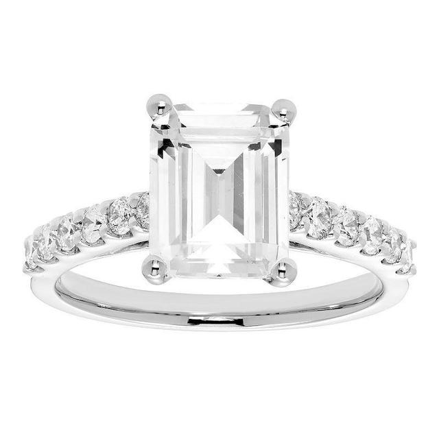 Evergreen Diamonds 14k White Gold 2 3/8 Carat T.W. IGL Certified Emerald Cut Lab-Grown Diamond Ring, Womens Product Image