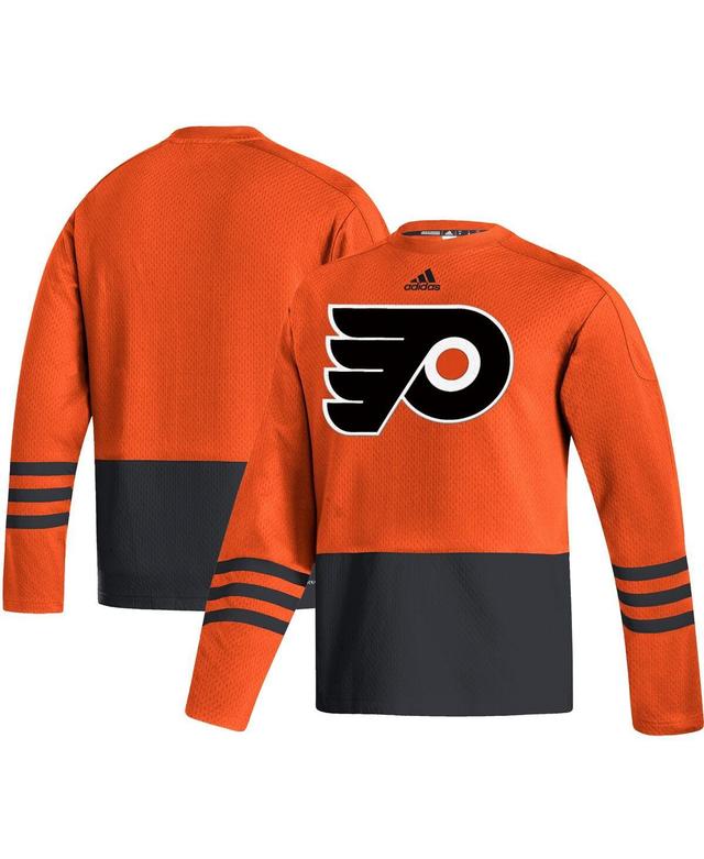 Mens adidas Orange Philadelphia Flyers Logo Aeroready Pullover Sweater Product Image