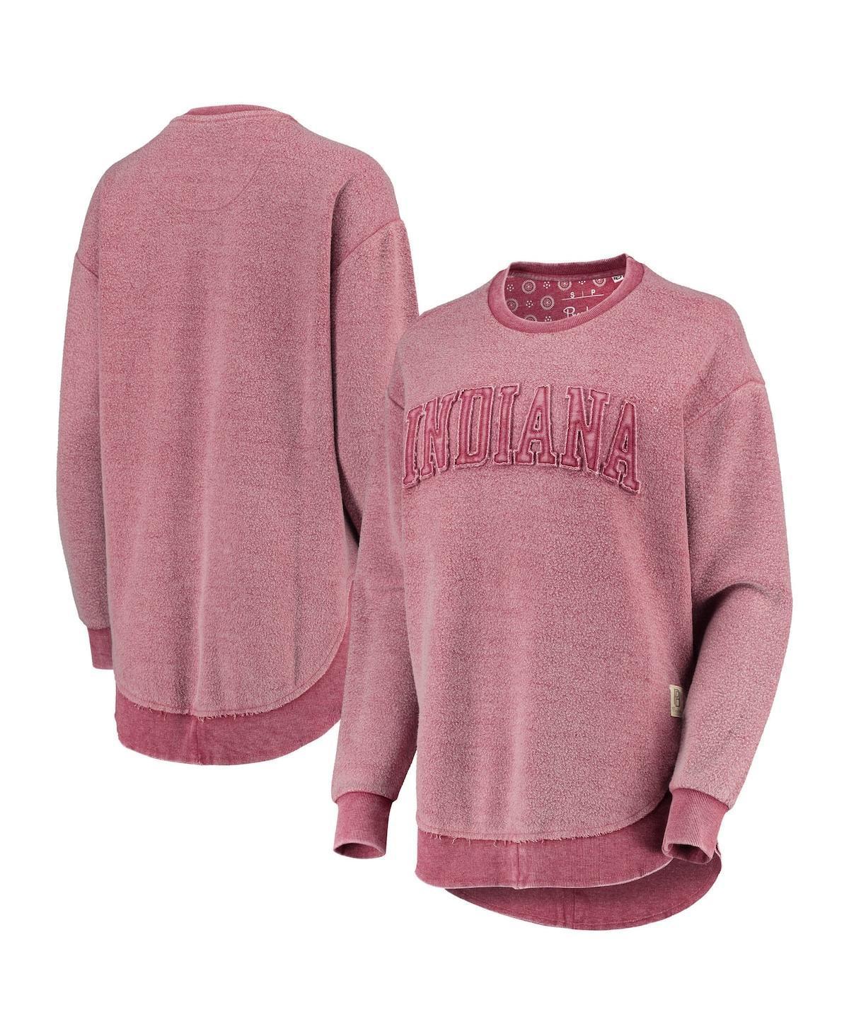 Womens Pressbox Crimson Indiana Hoosiers Ponchoville Pullover Sweatshirt Product Image