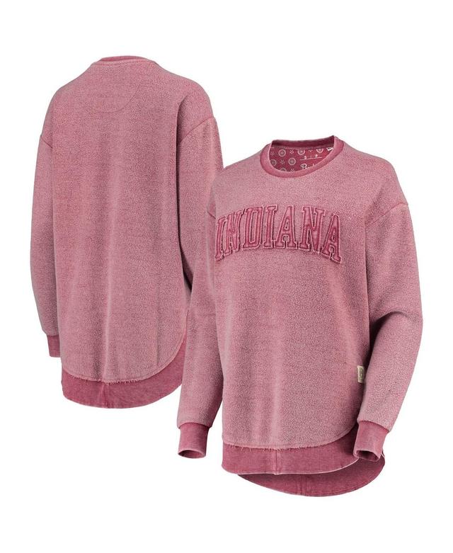 Womens Pressbox Crimson Indiana Hoosiers Ponchoville Pullover Sweatshirt Product Image