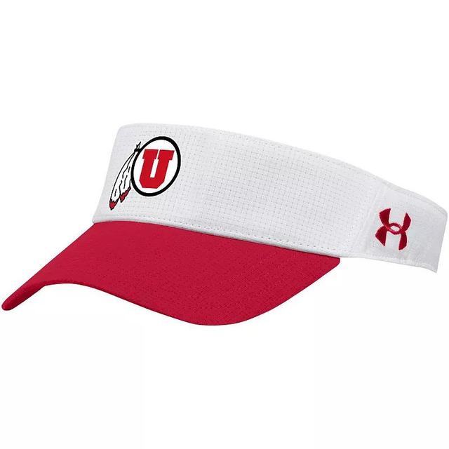 Mens Under Armour White Utah Utes Logo Performance Adjustable Visor Product Image