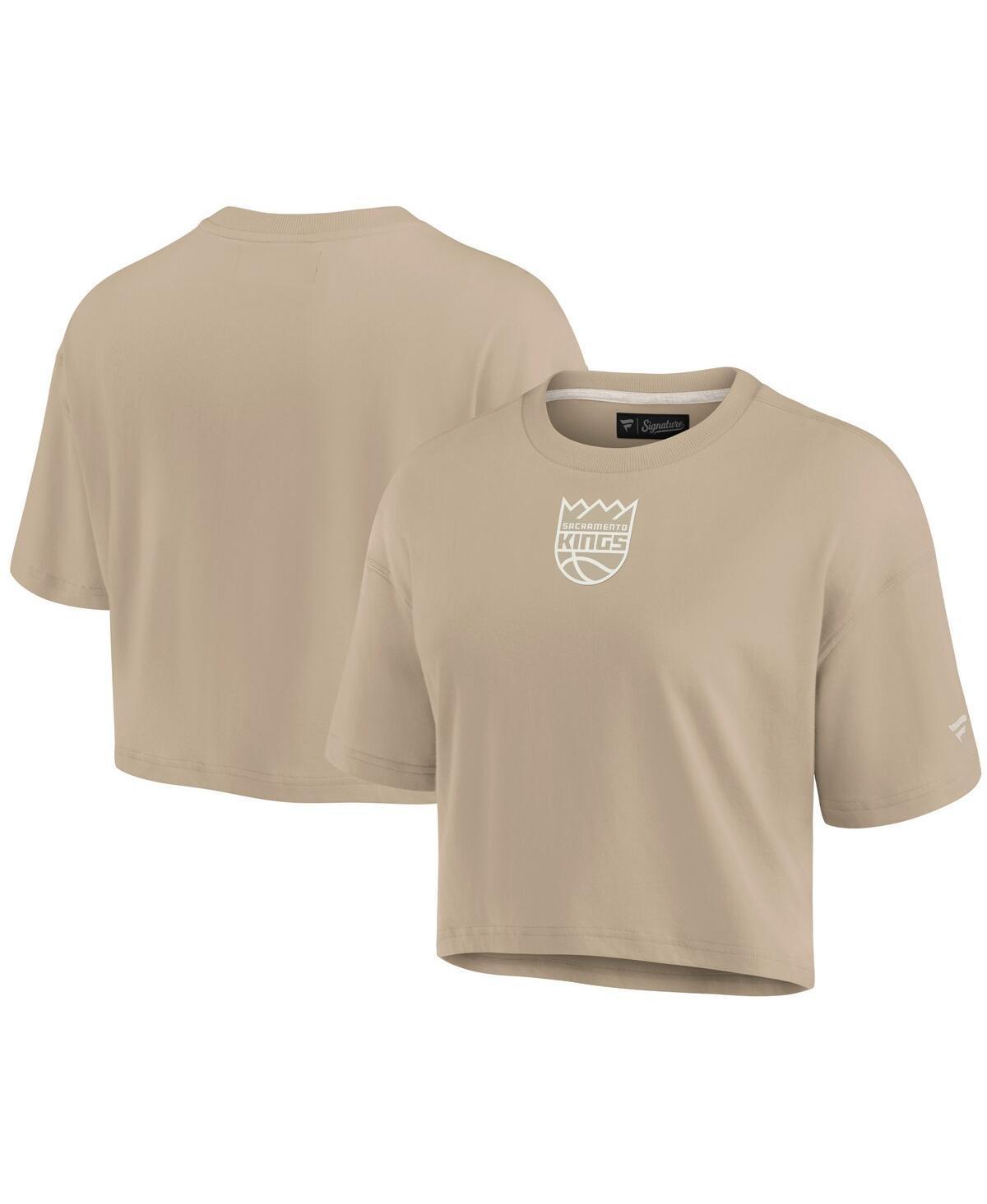 Womens Fanatics Signature Khaki Sacramento Kings Elements Super Soft Boxy Cropped T-Shirt Product Image