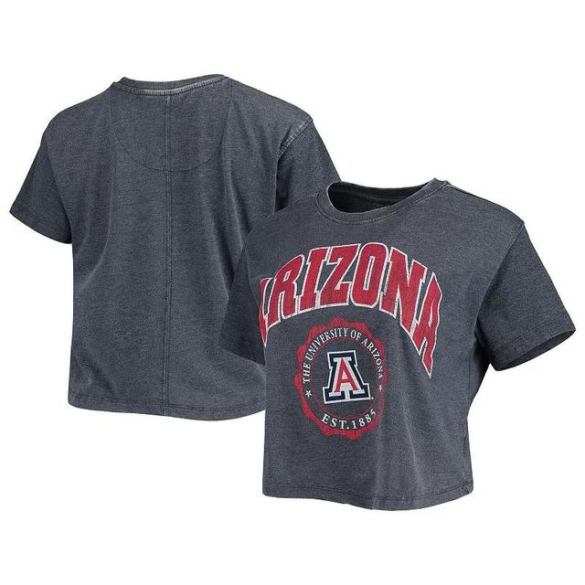 Womens Pressbox Arizona Wildcats Edith Vintage Burnout Crop T-Shirt Blue Product Image