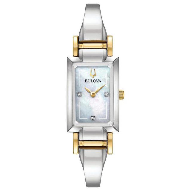 Bulova Womens Diamond Accent Two-Tone Half-Bangle Watch - 98P188 Multicolor Product Image