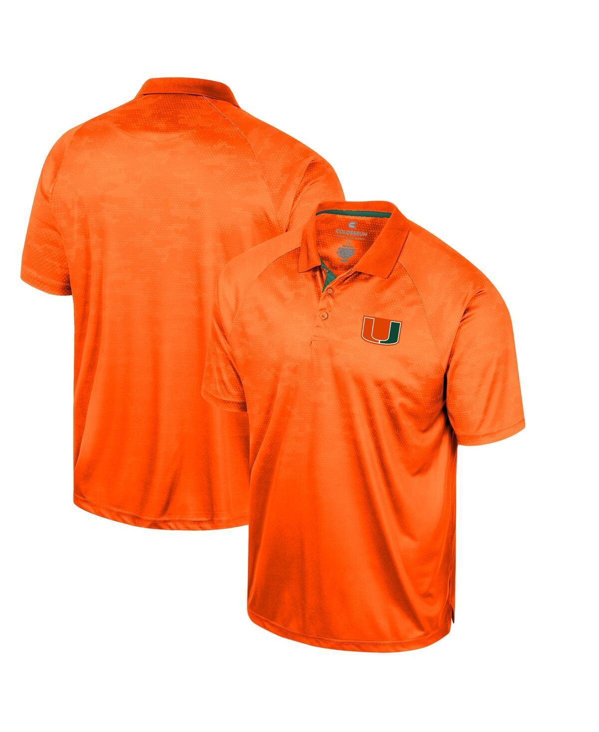 Mens Colosseum Miami Hurricanes Honeycomb Raglan Polo Product Image