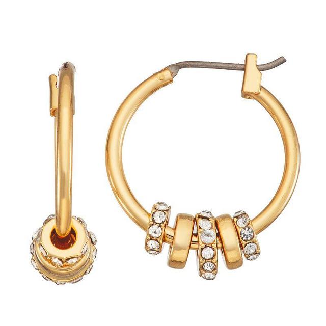 Nine West Gold Tone Rondelle Hoop Earrings, Womens Product Image