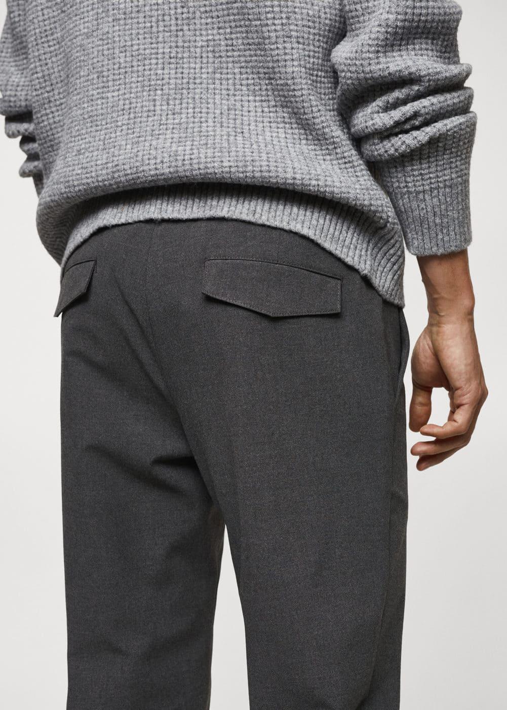 MANGO MAN - Slim-fit jogger trousers with drawstring greyMen Product Image