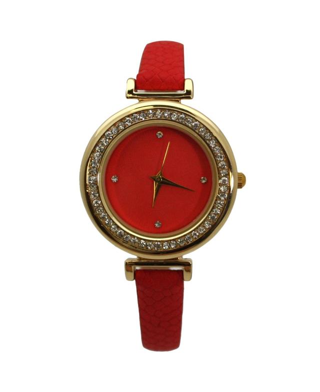 Olivia Pratt Soft Leather Solid Colors and Rhinestones Women Watch Product Image