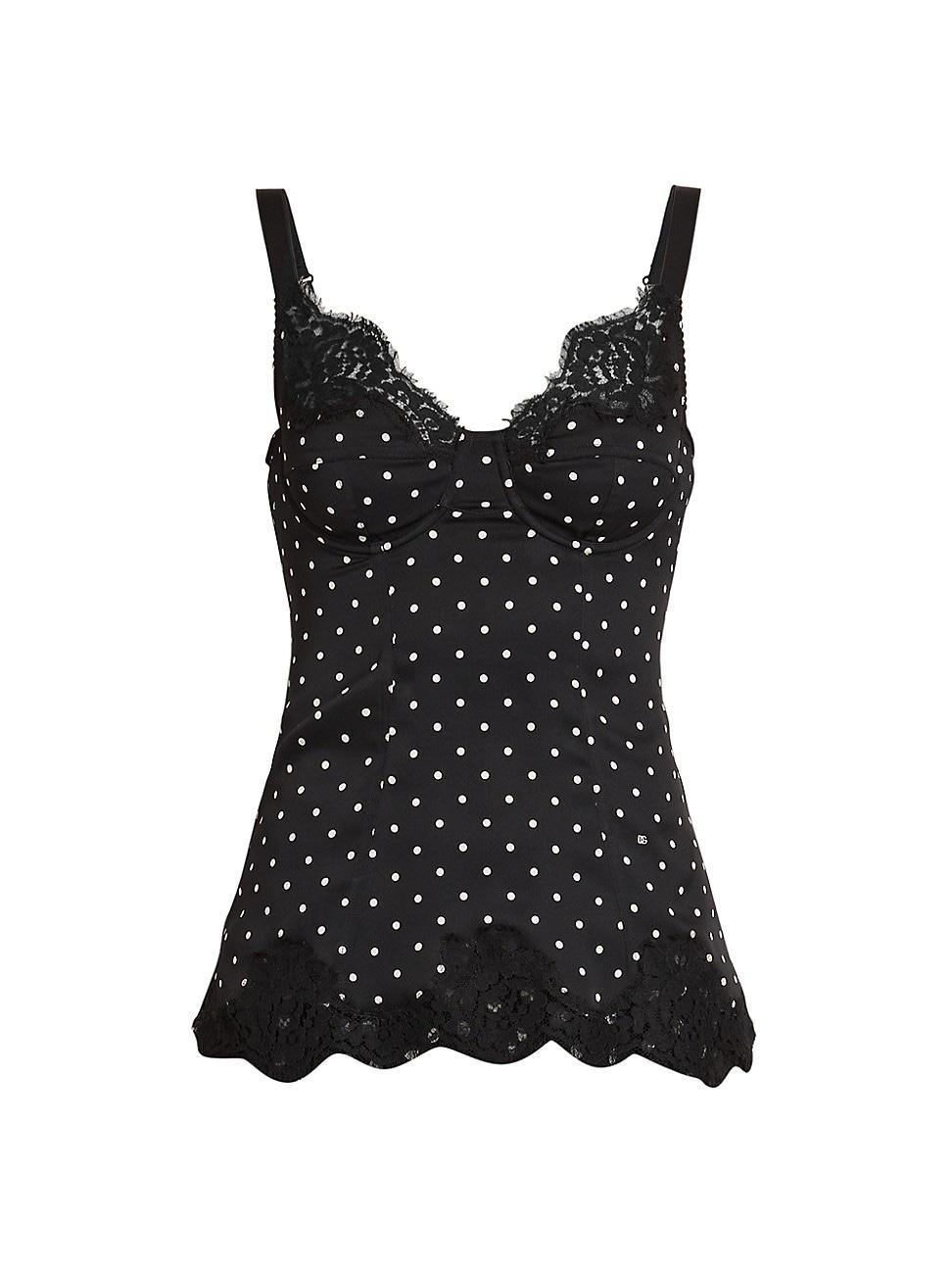 Womens Polka Dot Silk-Blend Camisole Product Image