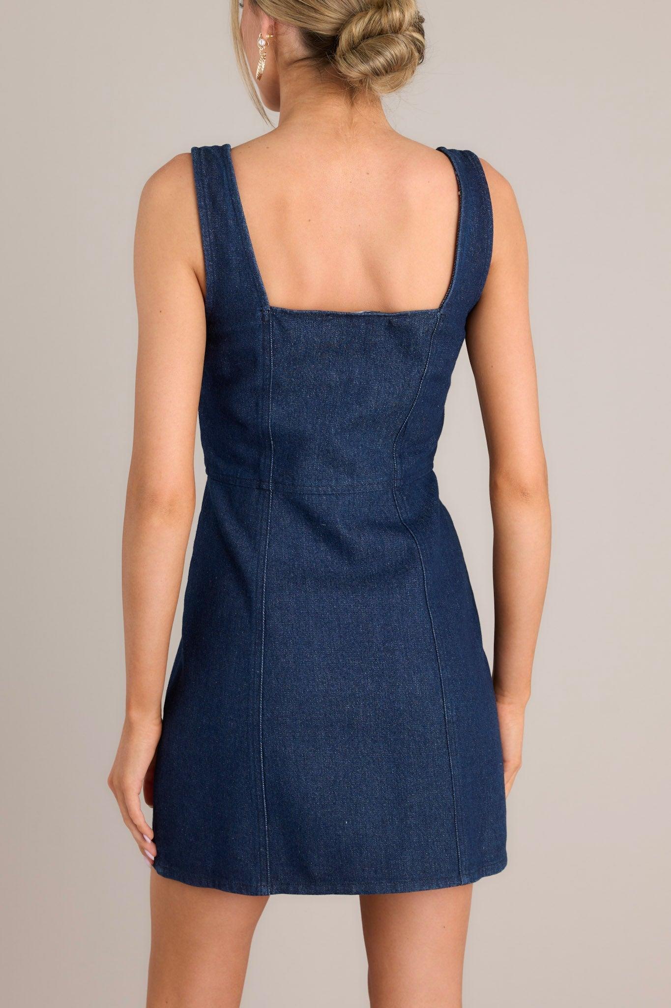 Escaping Shadows Dark Wash Denim Mini Dress Product Image