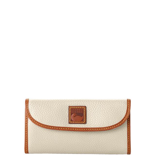 Dooney & Bourke Womens Pebble Grain Continental Leather Clutch Bag in Bone Product Image