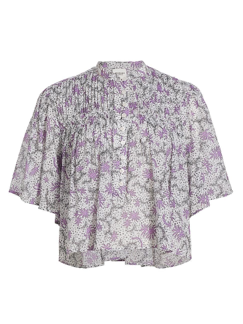 Womens Destiny Reef Pintuck Crop Blouse Product Image