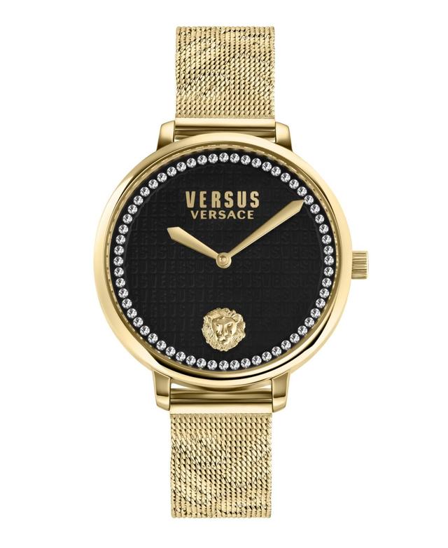 Versace Versus By Versace Womens La Villette Crystal Analog Gold Tone Stainless Steel Bracelet Watch Product Image