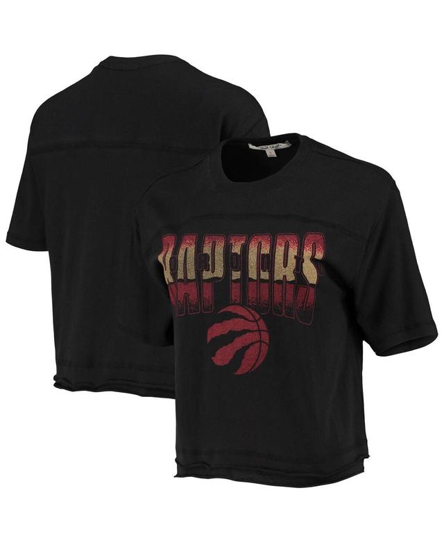 Womens Junk Food Black Toronto Raptors Gradient Crop Top Product Image