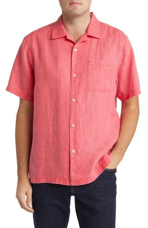 Tommy Bahama Sea Glass Short Sleeve Button-Up Linen Camp Shirt Product Image