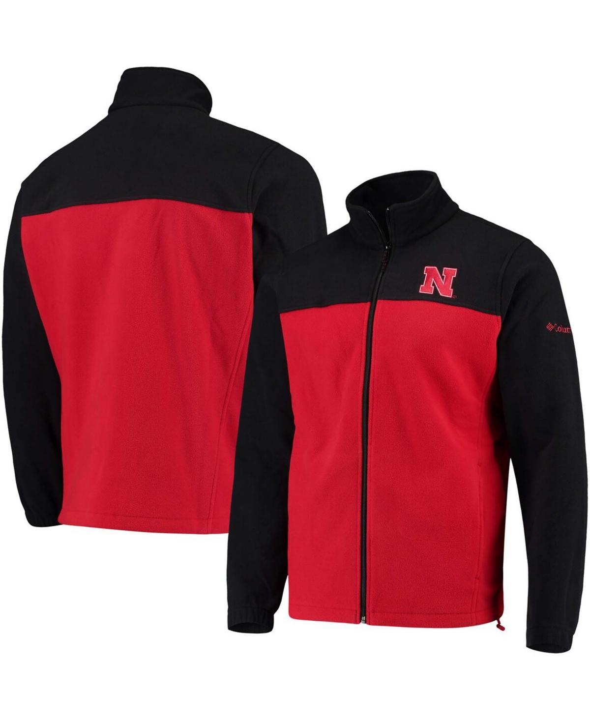 Mens Columbia Black Nebraska Huskers Flanker Iii Fleece Team Full-Zip Jacket - Black Product Image