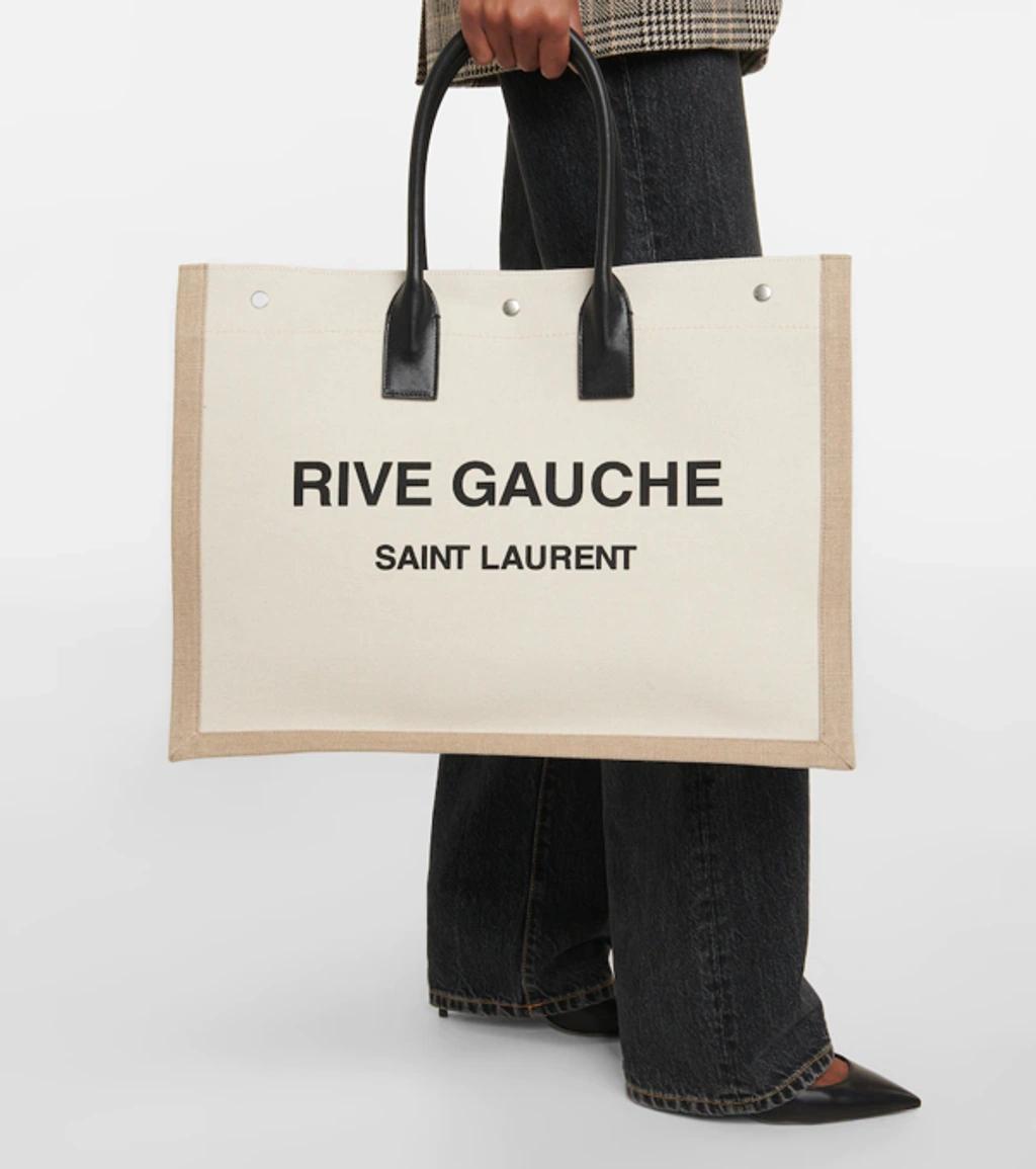 Rive Gauche Canvas Tote In Ecru Product Image