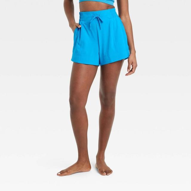 Womens Flex Woven Mid-Rise Shorts 4 - All In Motion Blue Product Image