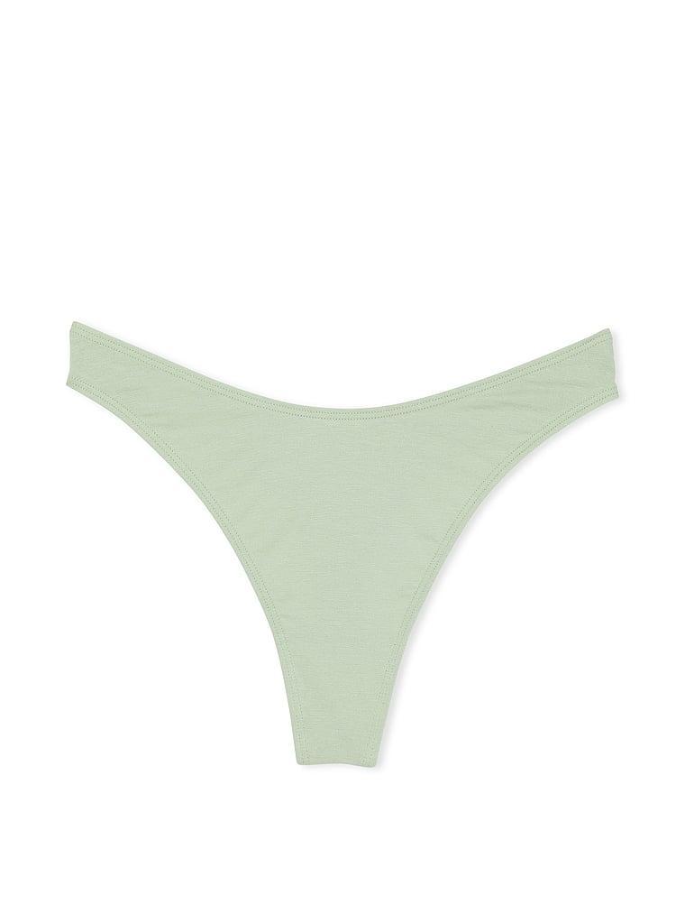 Stretch Cotton High-Leg Scoop Thong Panty Product Image