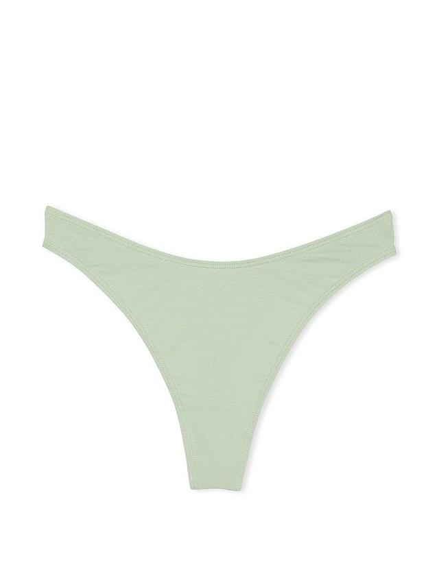 Stretch Cotton High-Leg Scoop Thong Panty Product Image