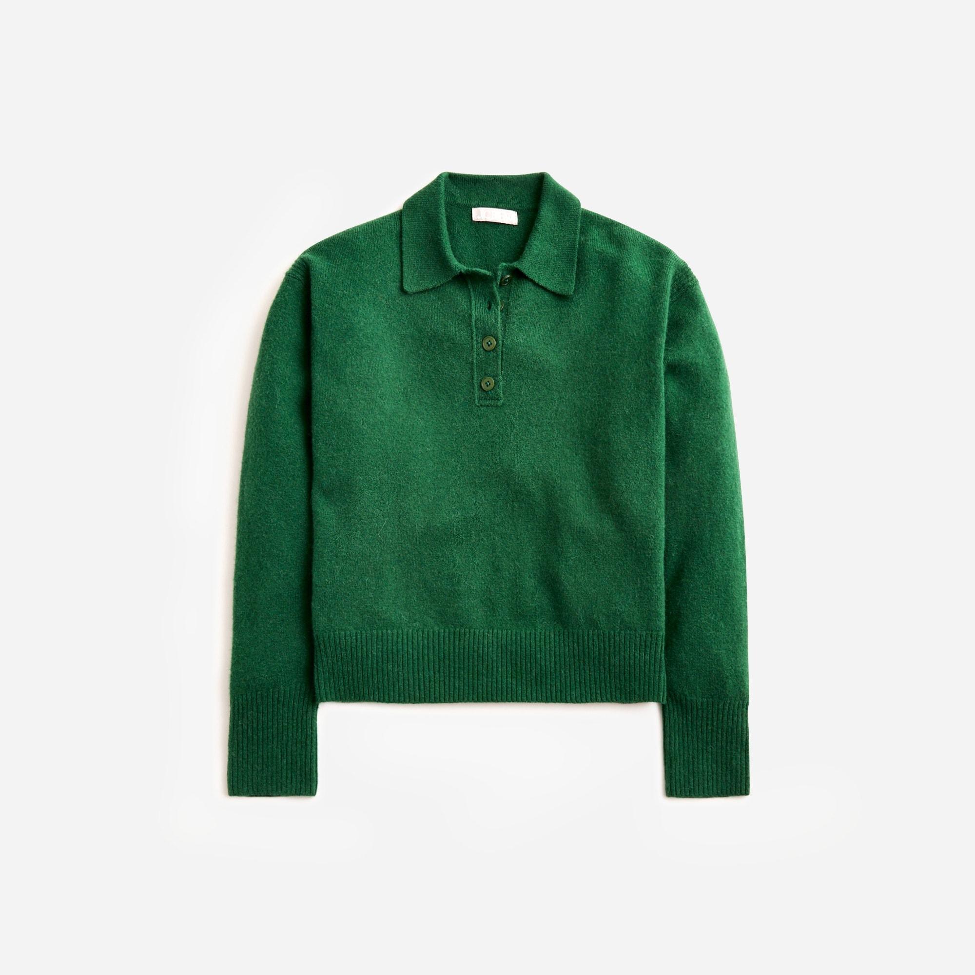 Long-sleeve sweater-polo in Supersoft yarn Product Image