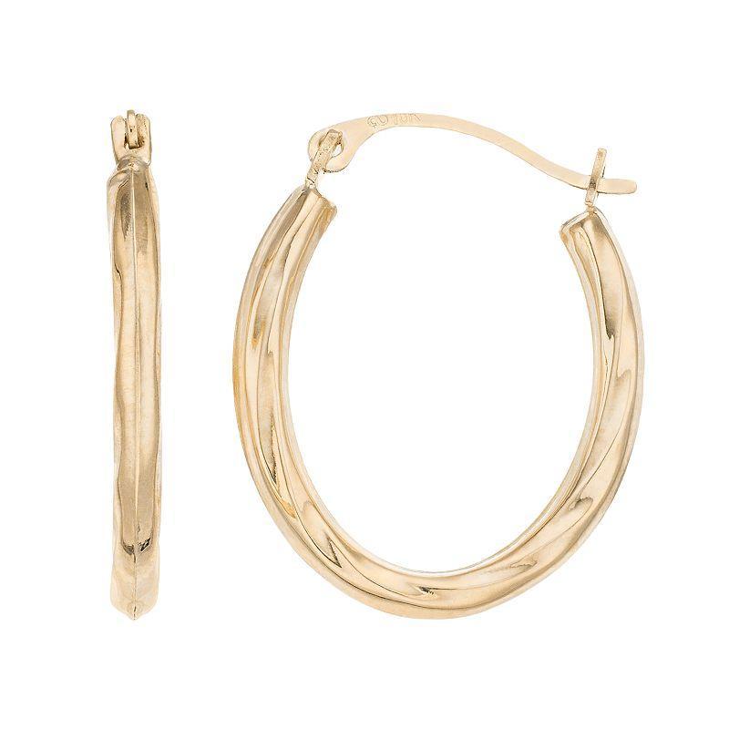 Taylor Grace 10K Twisted Oval Hoop Earring, Womens, Gold Product Image