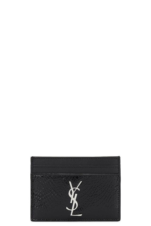 Saint Laurent Cassandre Credit Card Case in Black Product Image