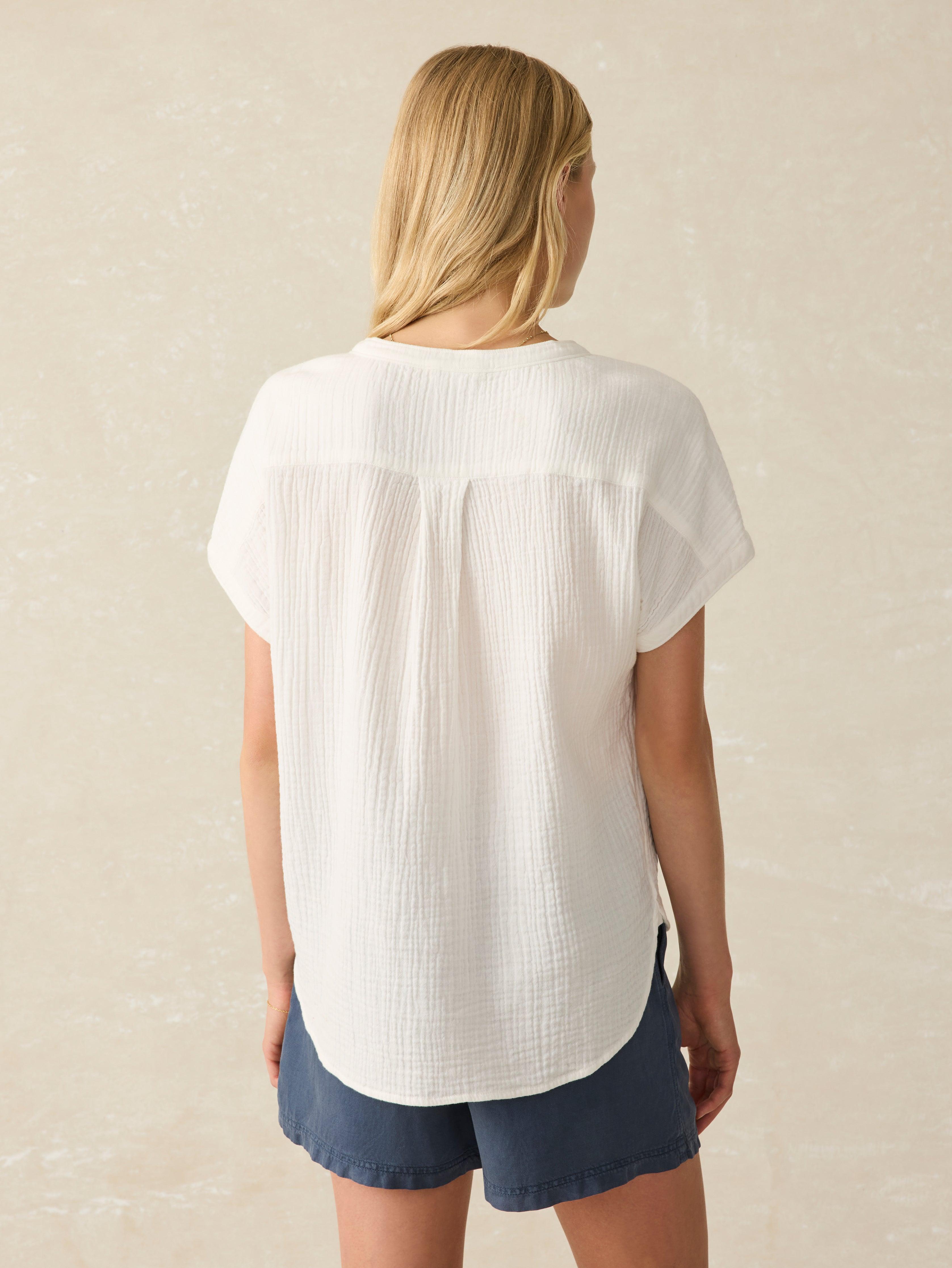 Dream Cotton Gauze Desmond Top - White Female Product Image