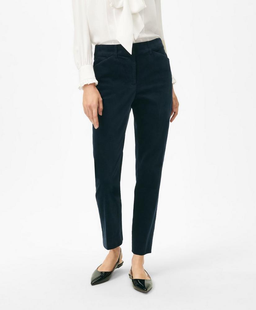 Slim Pants in Velvet Cotton Blend Product Image