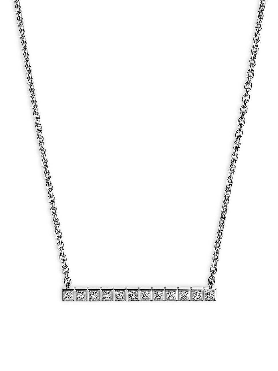 Collier Ice Cube 18K White Gold & Diamond Necklace Product Image