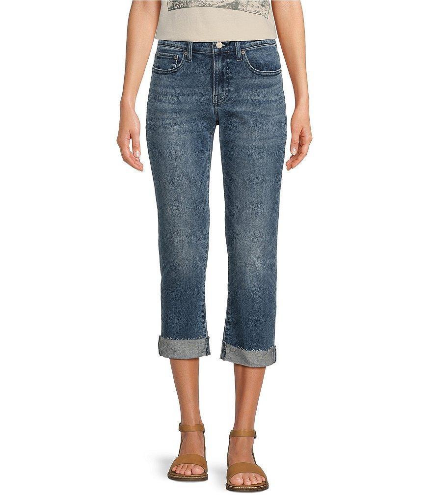 Lucky Brand Stretch Denim Mid Rise Cropped Relaxed Fit Jeans Product Image