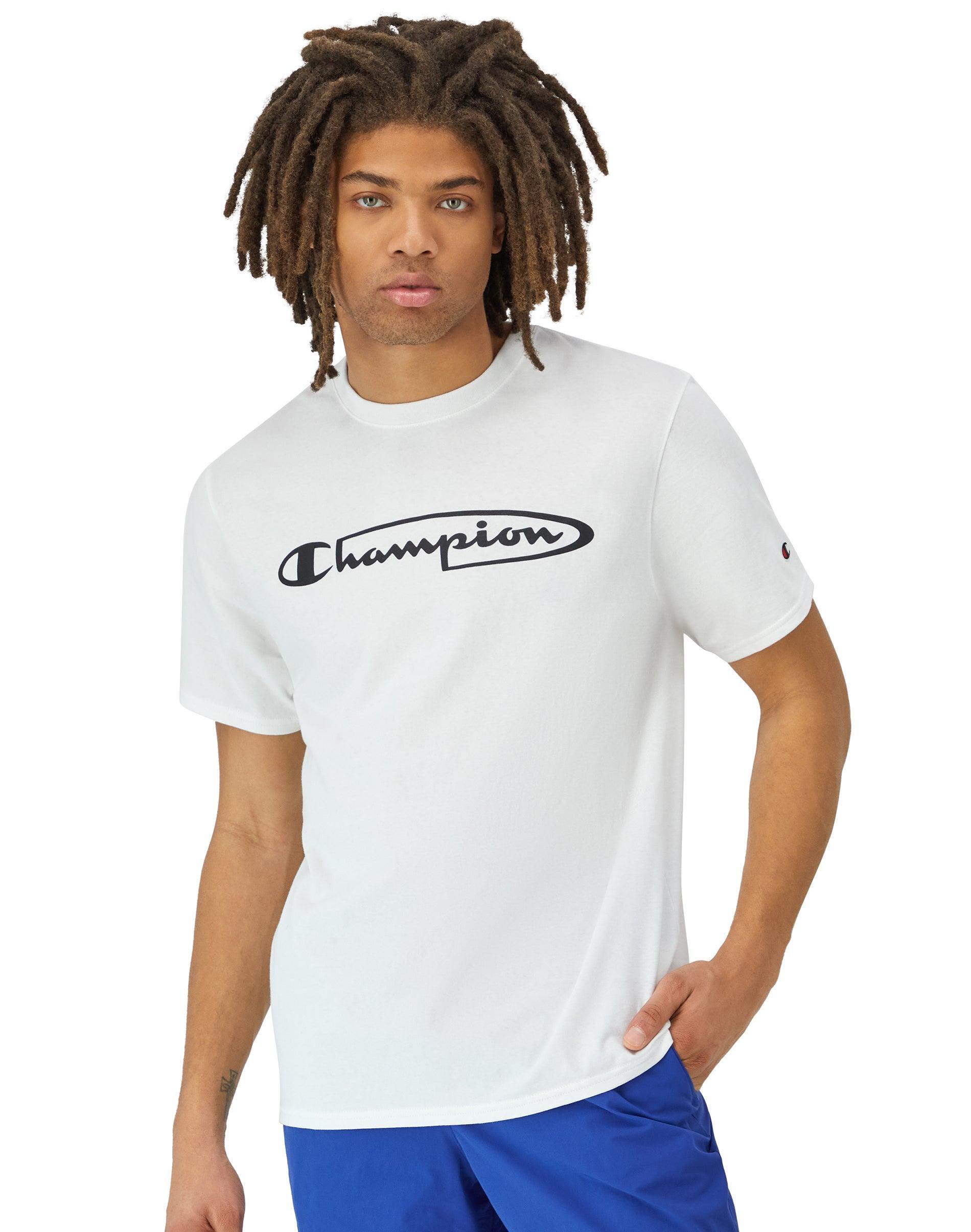 Mens Classic Graphic T-Shirt, Champion Logo White S Product Image